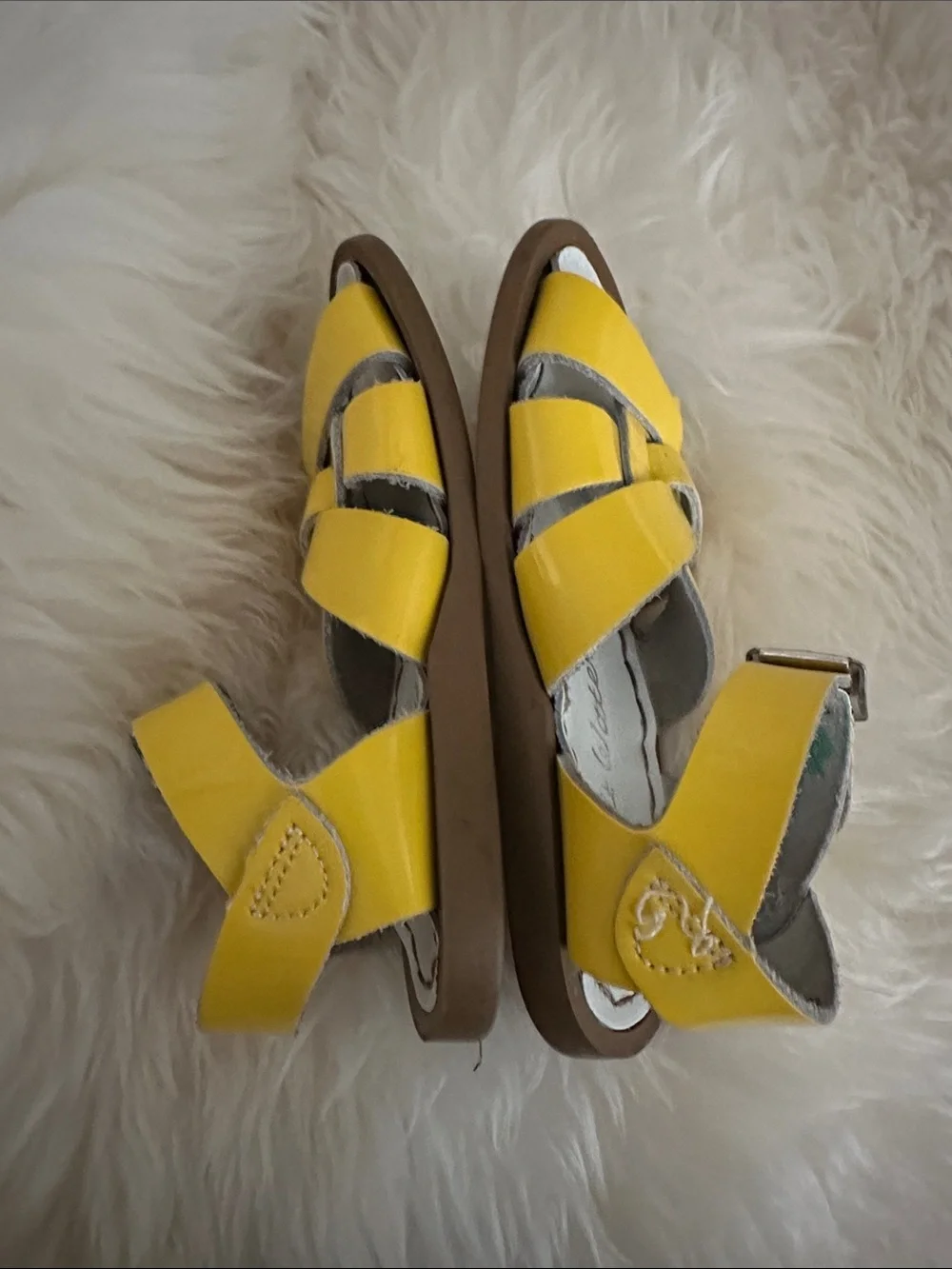 Saltwater Sandals Lemon Yellow Original Patent Leather Strappy Toddler